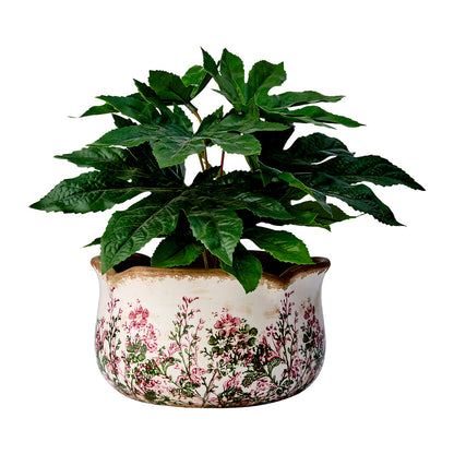 Maceta SPRING Blanco/Verde/Rosa, Ø15/21xH12 cm