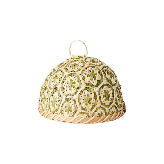 Tapa para tortas M, SUNNY, Natural/Verde, Ø21xH16 cm