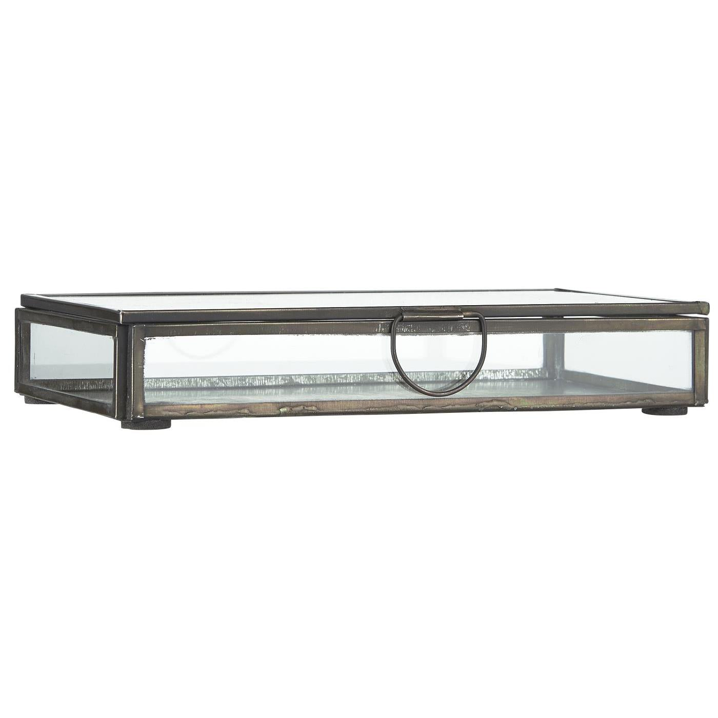 Caja de Vidrio con Tapa Rectangular 12x22 cm