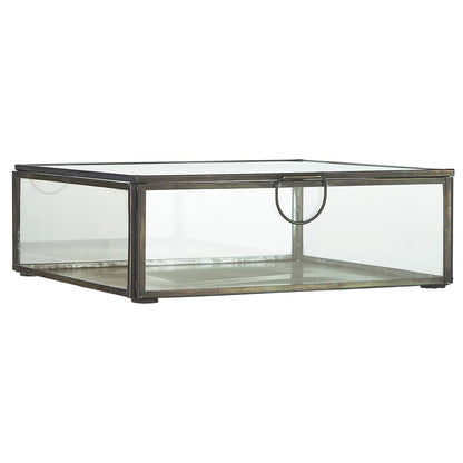 Caja de Vidrio con Argolla 21,5x21,5 cm