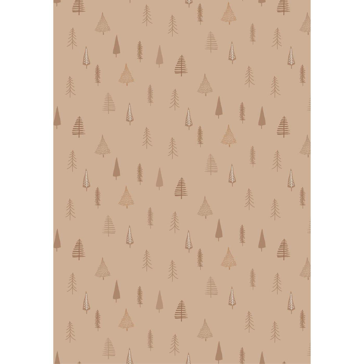 Papel de Regalo Christmas Trees Beige Rollo 5 mt