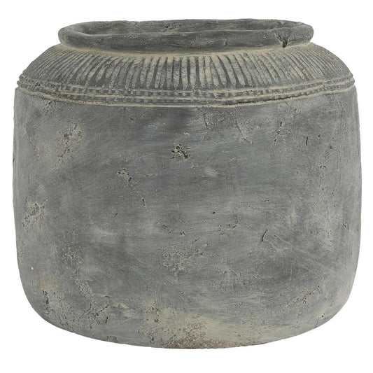 Pot de Cemento Cleopatra Charbon H: 25 cm Ø: 27 cm