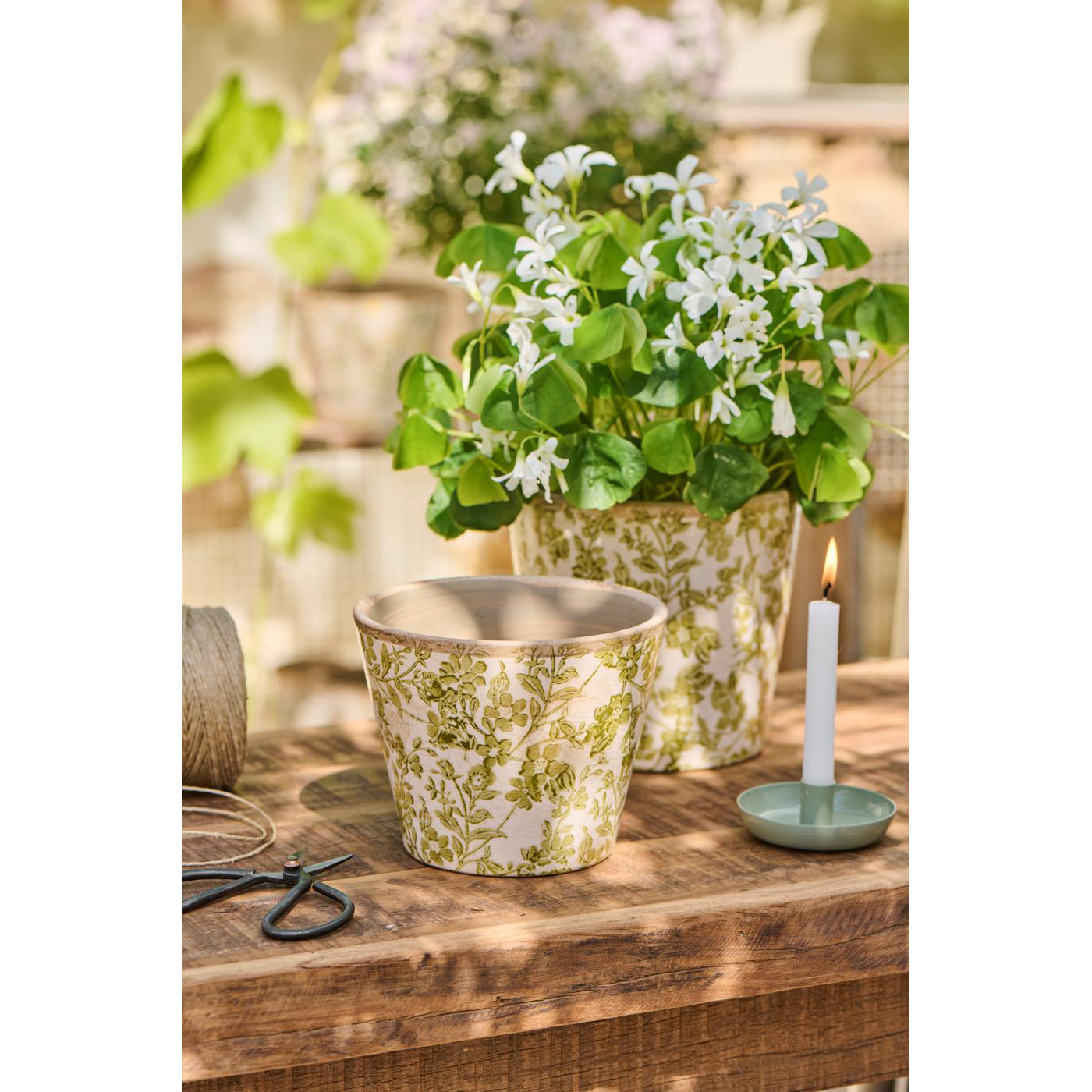 Pot Cónico Diseño Verde H: 13 Ø: 14 cm