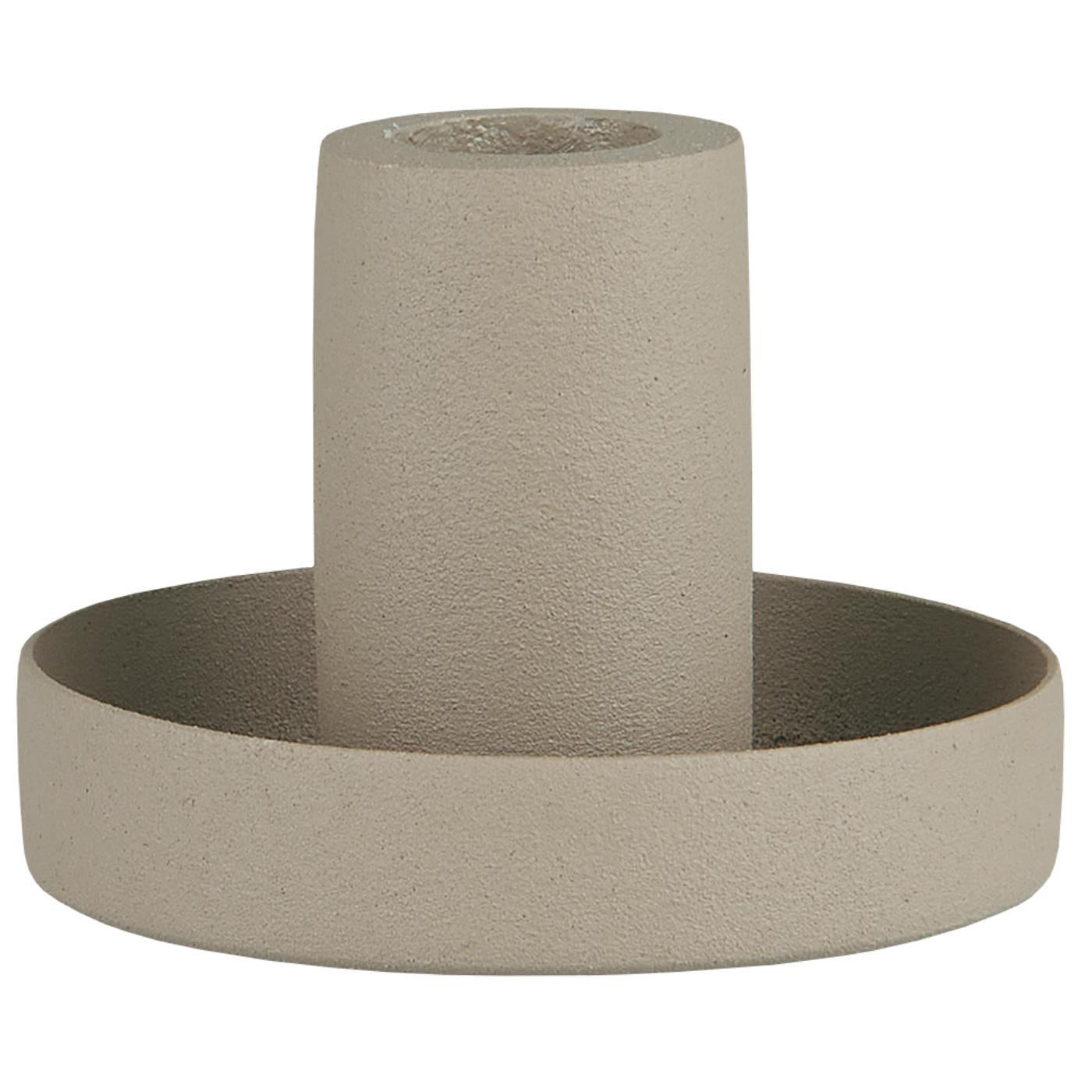 Candelabro Metálico Taper Gris Ceniza Small