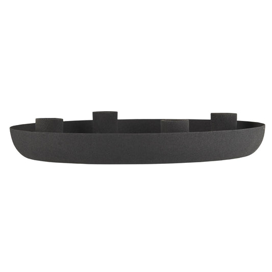 Portavela Metálico Negro 4 velas