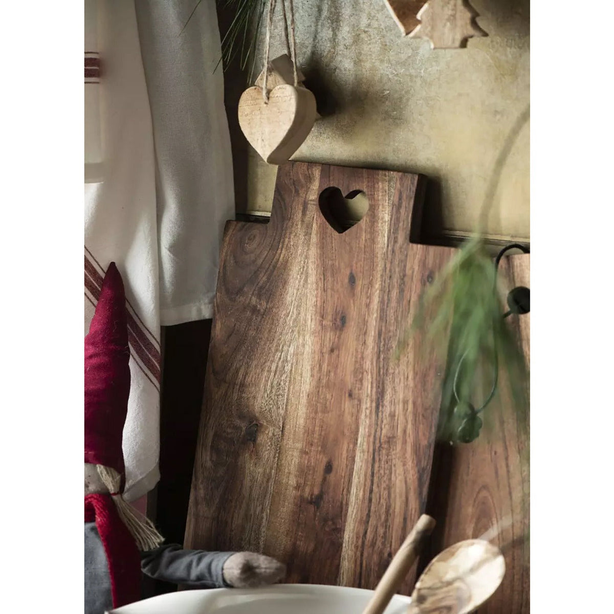 Tabla para Cortar Madera de Acacia con Diseño 20x48 cm