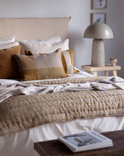 Cubrecama Algodón reversible Chennai Mustard Black