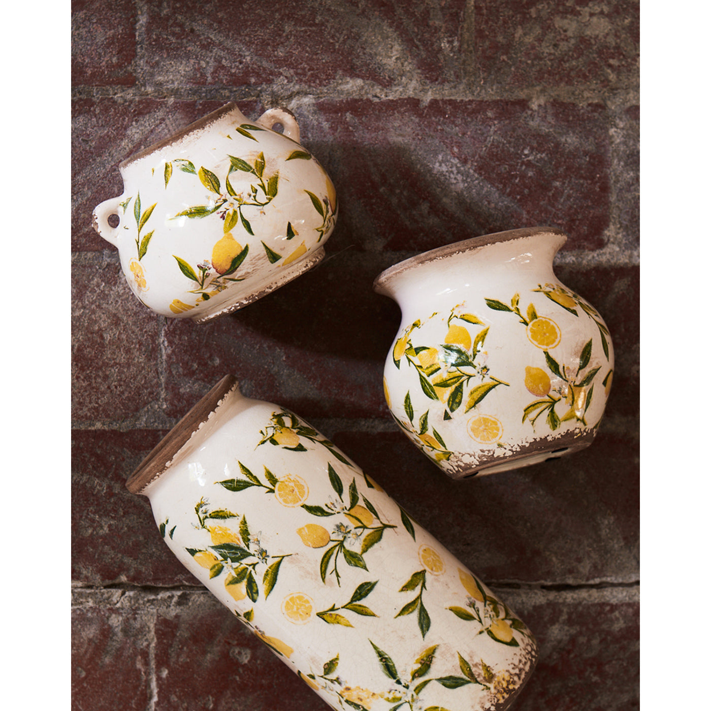 Florero LEMONA Blanco/Verde/Amarillo Small