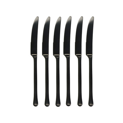 Cubierto Monet Negro Set de 6 Cuchillos