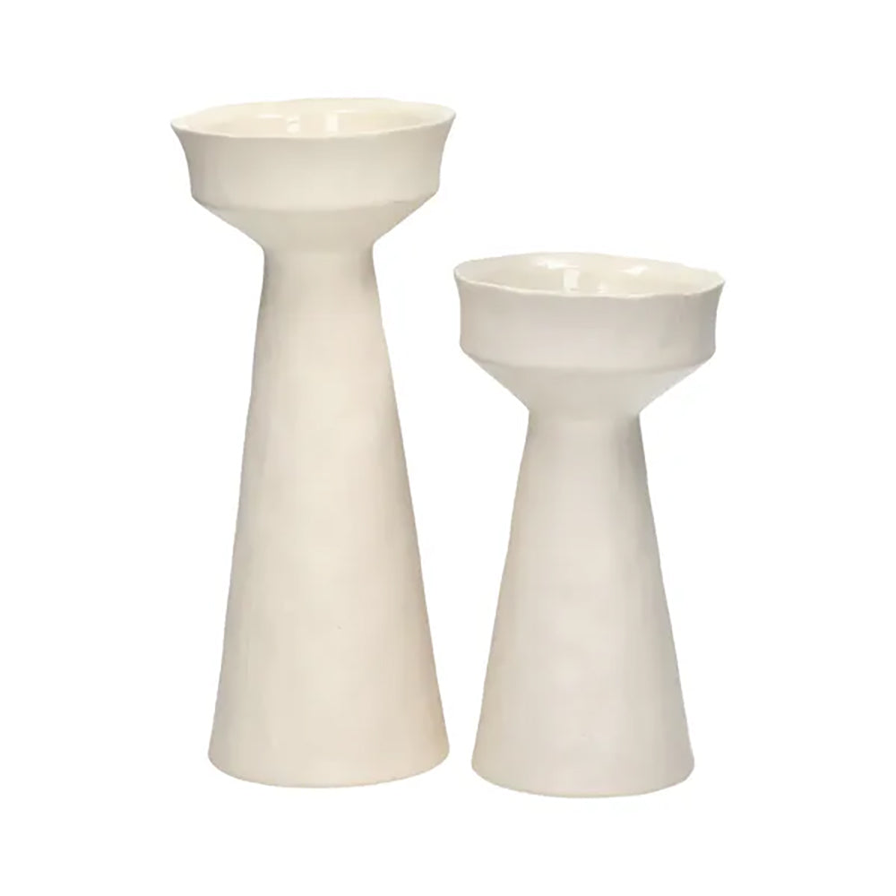 TIERNO Off White  Candelabro DIA 7,8 x H 18,2 cm