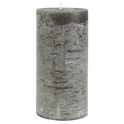 Vela Rústica Gris Oscuro  Ø:7 H:14 cm