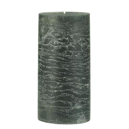 Vela Rústica Verde Oscuro H: 14 Ø: 7 cm