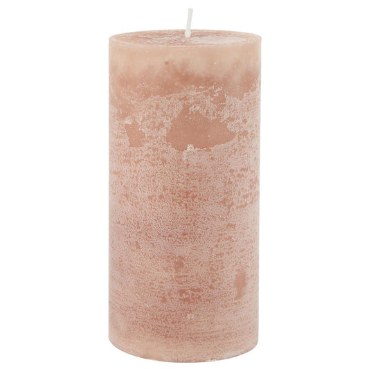 Vela Rústica Rosa Claro Ø:7 H:14  cm
