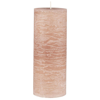 Vela Rústica Rosa Claro Ø:7 H:18 cm