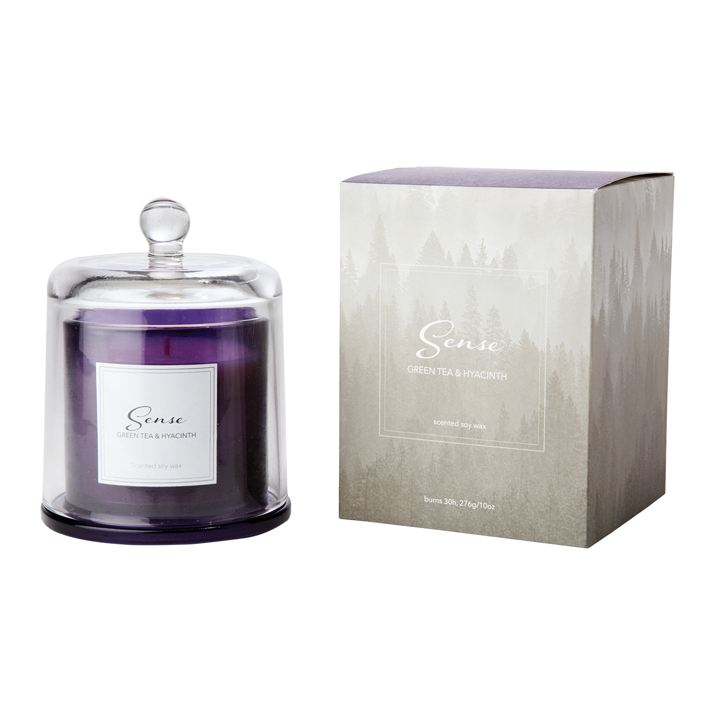 Vela Aromática SENSE Tea & Hyacinth, Lila con Campana