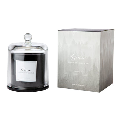 Vela Aromática SENSE Liquorice & Sandalwood, Negra con Campana