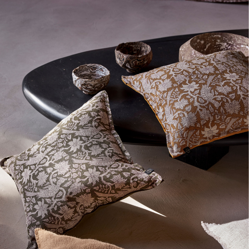 Funda Cojin Lino Jaipur Kaki 45x45 cm