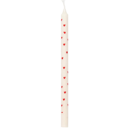 Vela Taper Diseño Corazones Rojos