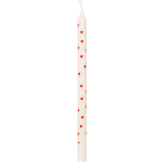 Vela Taper Diseño Corazones Rojos