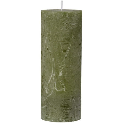 Vela Rústica Olive Green Ø:6.8 H:18 cm