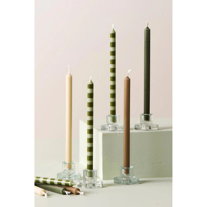 Vela Taper Bicolor Olive/ Verde Ø:1.3 H 20 cm