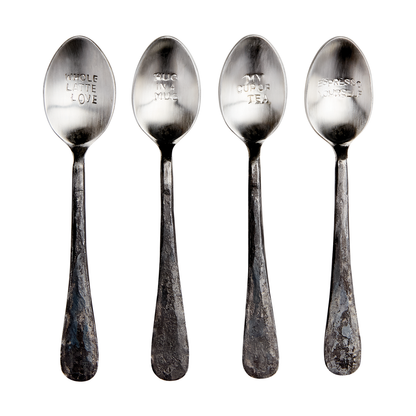Cucharas de café ODIN color plata, set de 4.