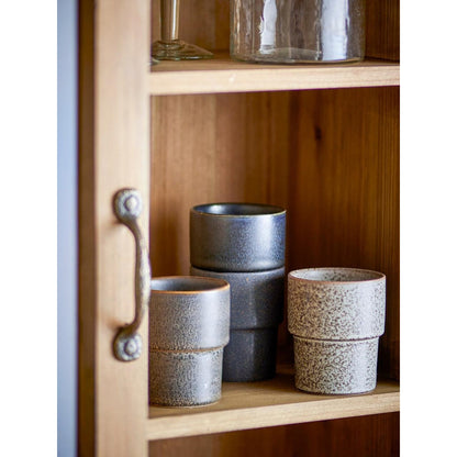 Tazas Ewan Gris, Set de 4, Ø7,5xH9 cm