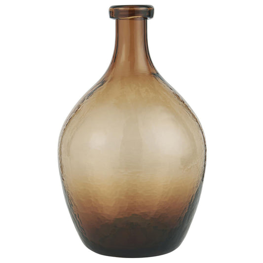 Botellón Florero de Vidrio Medium Café Handblown