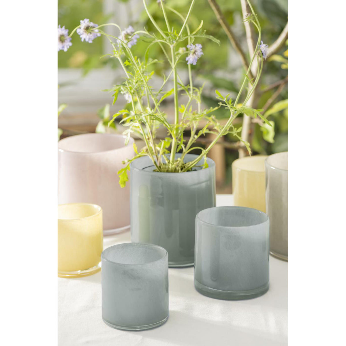Florero / Pot Venecia Vidrio Azul H: 10 cm