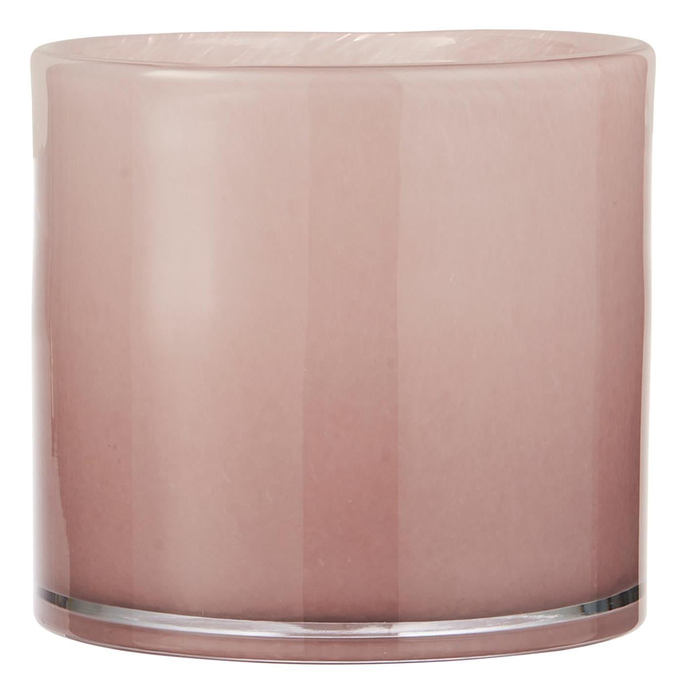 Florero / Pot Venecia Vidrio Rosado H: 12 cm