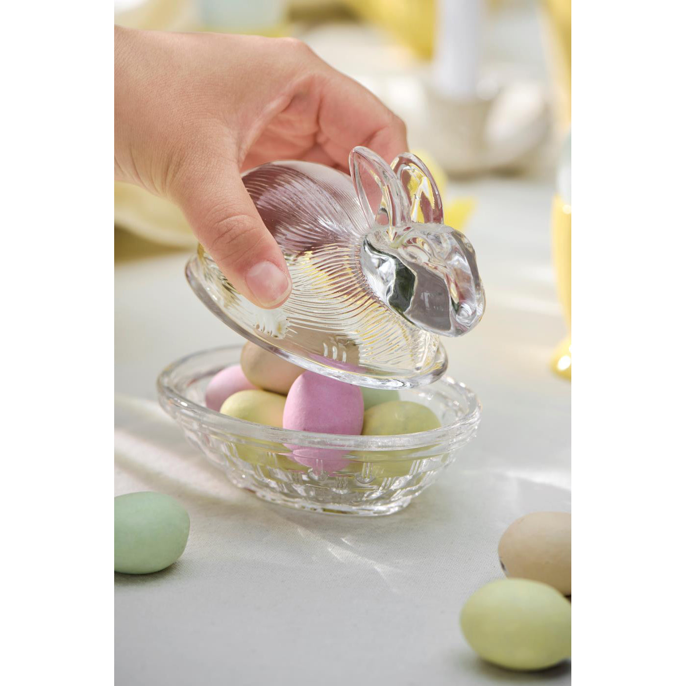 Conejo de Vidrio con Tapa