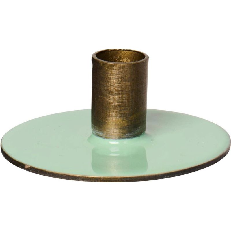 Candelabro Metálico Bicolor Verde H: 2,5 cm Ø: 6 cm
