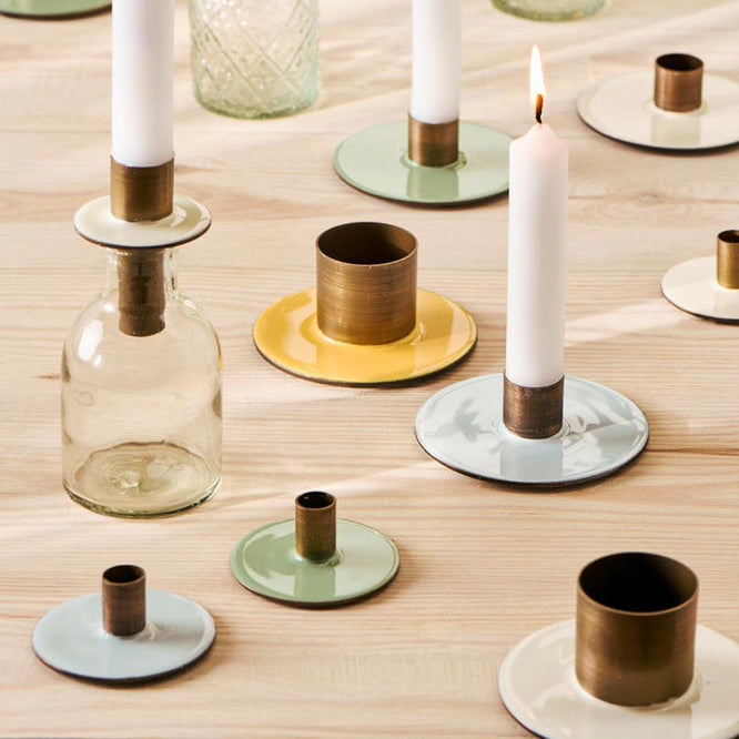 Candelabro Metálico Bicolor Vela Taper