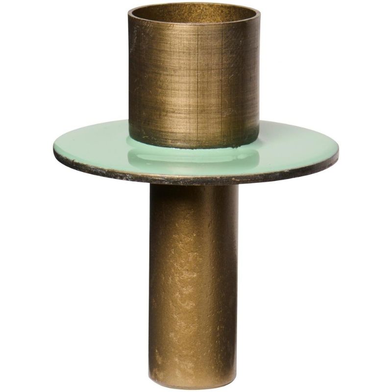 Candelabro Metálico Bicolor Verde Agua Dinner Para Botella