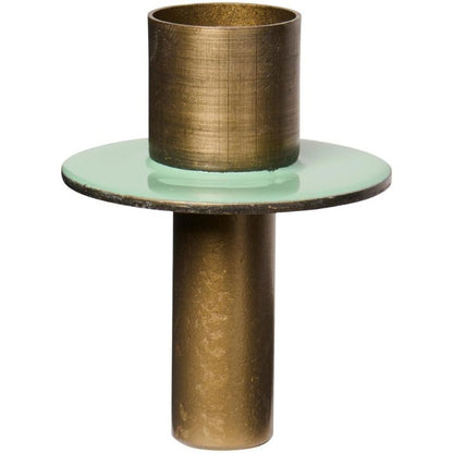 Candelabro Metálico Bicolor Verde Agua Dinner Para Botella