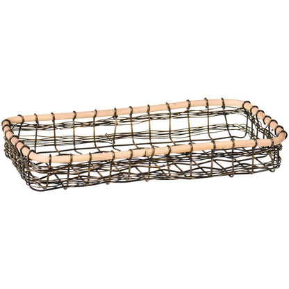 Portaservilletas metálico con perfil de madera 10x20 cm