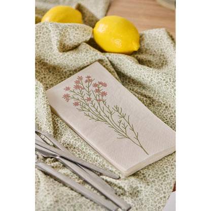 Servilletas Diseño Flor Rosada 16 unidades de 10x20 cm