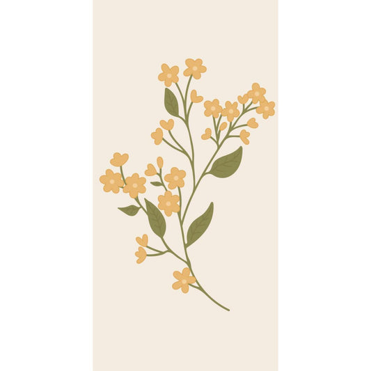 Servilletas Diseño Flor Amarilla 16 unidades de 10x20 cm