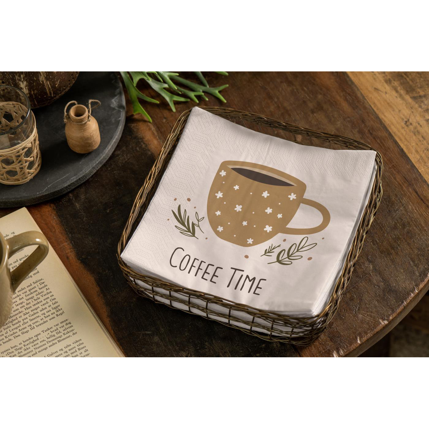 Servilletas Diseño Coffe Time 20 unidades de 16,5x16,5 cm