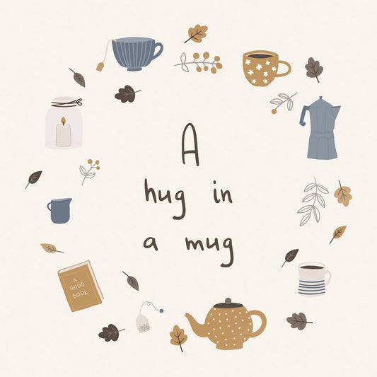 Servilletas Diseño A Hug in a Mug 20 unidades de 16,5x16,5 cm
