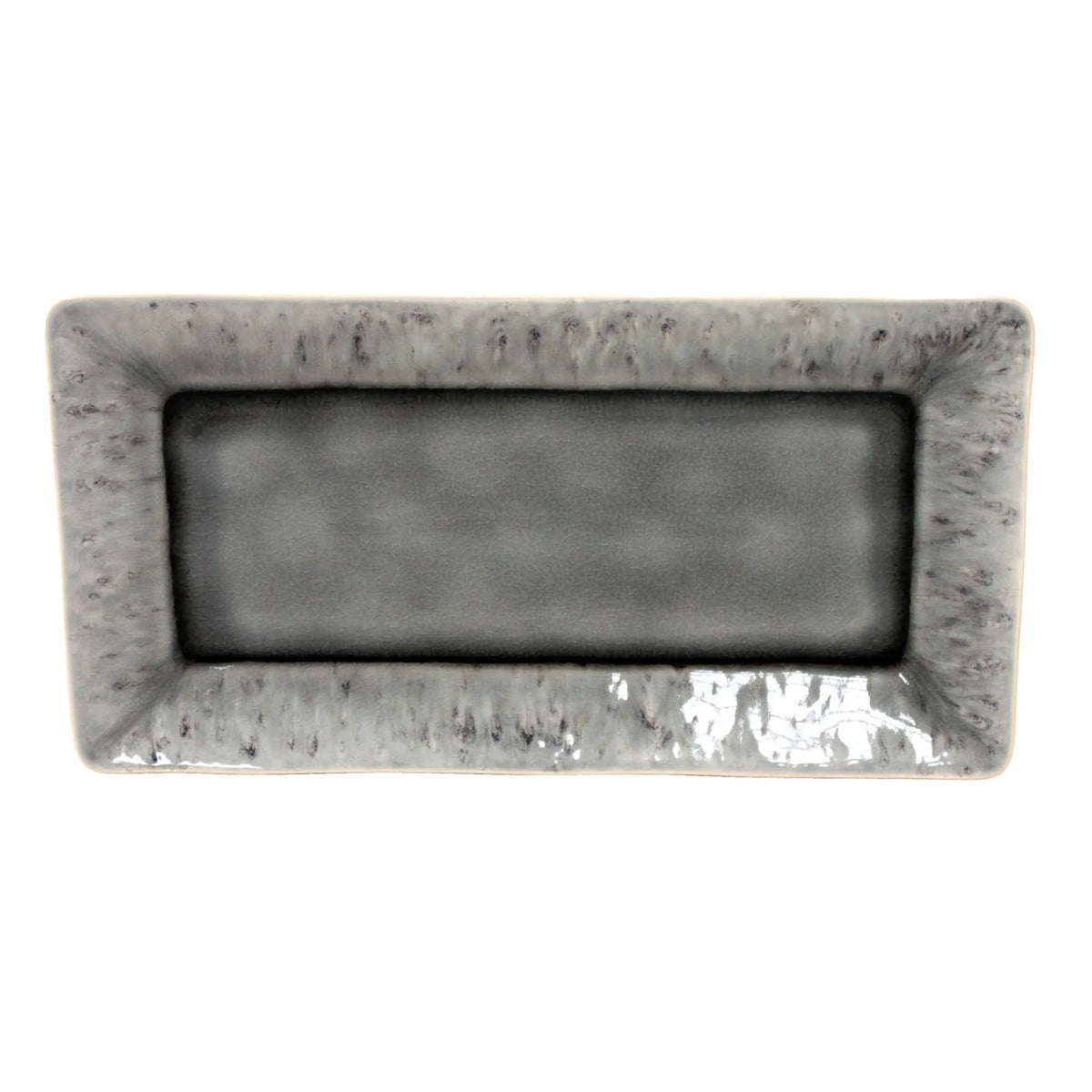 Plato Rectangular Madeira 34 cm Gris