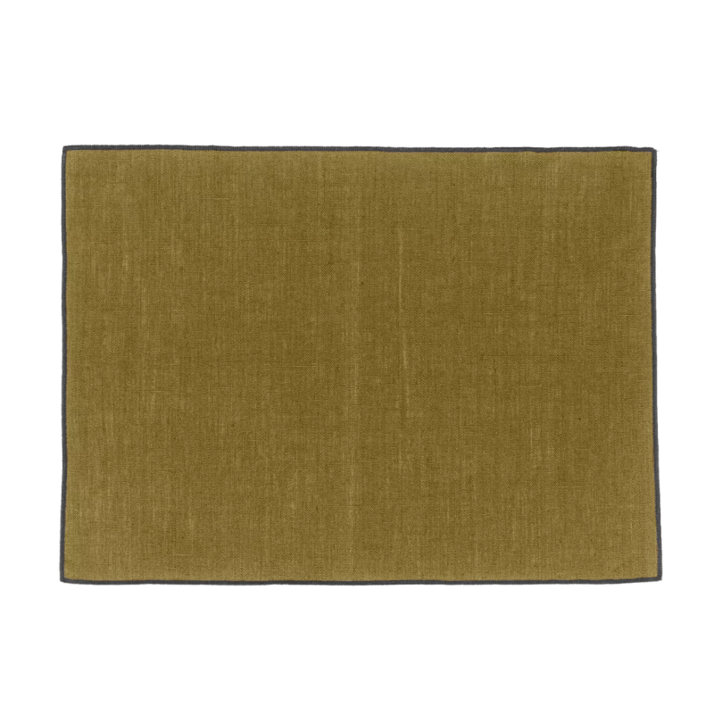 Set 6 Individuales Lino Engomado Borgo Olive