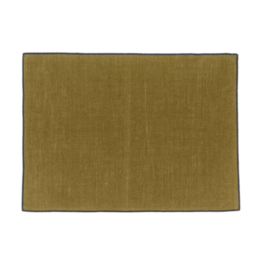 Set 6 Individuales Lino Engomado Borgo Olive