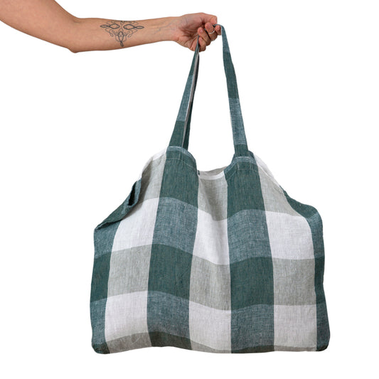 Bolso lino Palma Celadon