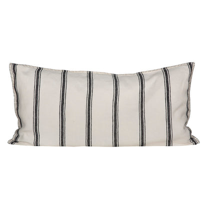 Funda Cojín Lino Niza Marfil/Negro 55x110 cm