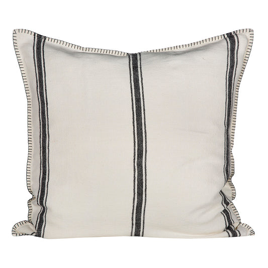 Funda Cojín Lino Niza Marfil/Negro 65x65 cm