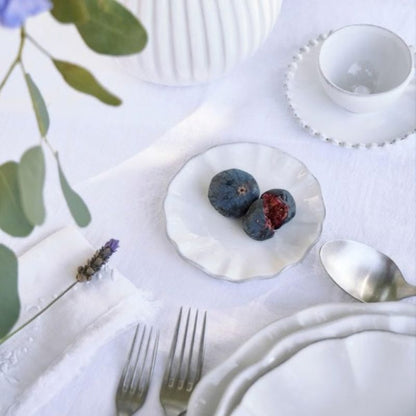 Plato Aperitivo Rosa 13 cm Blanco