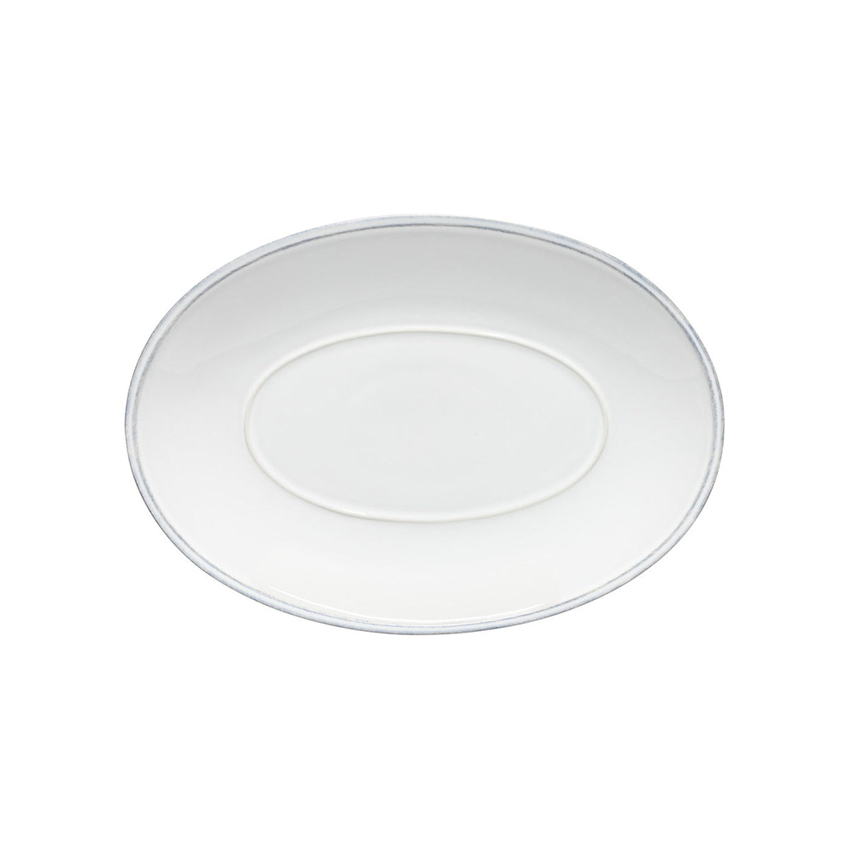 Plato Ovalado Friso 30 cm Blanco