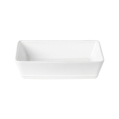 Fuente Rectangular Friso 25 cm Blanca
