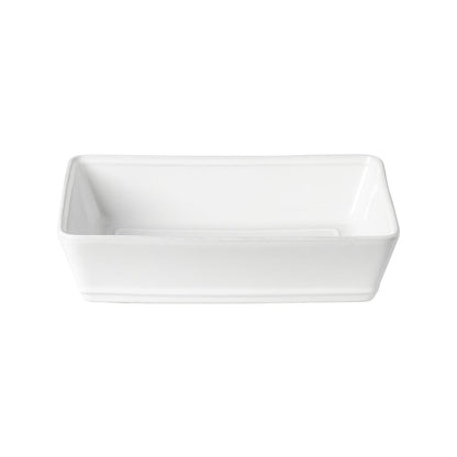 Fuente Rectangular Friso 30 cm Blanca